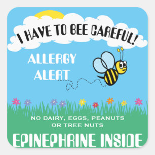 Meerdere voedselallergie Alert Bumble Bee Stickers