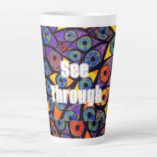 Meerdere WEIRD kleurige ogen Latte Mok (Voorkant)