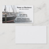 Meerdere zeilboten aangemeerd visitekaartje (Voorkant / Achterkant)