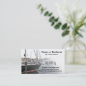 Meerdere zeilboten aangemeerd visitekaartje (Staand voorkant)