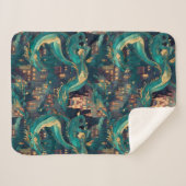 Meerderlijke Blauwgroen dragons en dorp Sherpa Deken (Voorkant (horizontaal))