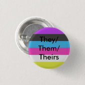 Meerdervlag zij/zij/hun Button (Voorkant /achterkant)