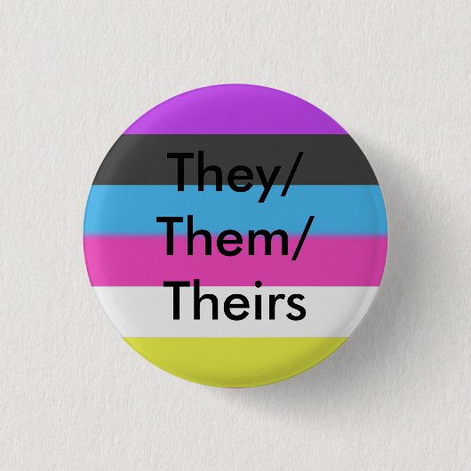 Meerdervlag zij/zij/hun Button (Voorkant)