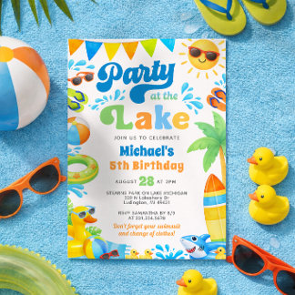 Meerfeest Zomer Strand Verjaardagsuitnodiging Kaart
