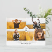 Meerfoto geometrische afstuderen aankondiging (Staand voorkant)