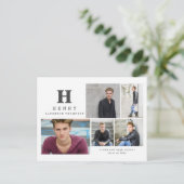 Meerfoto's afstuderen initiaal feestdagenkaart (Staand voorkant)