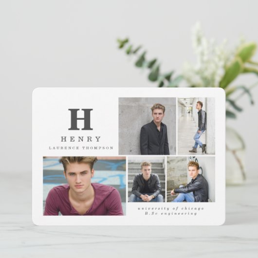 Meerfoto's afstuderen initiaal kaart (Staand voorkant)