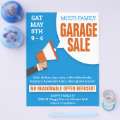 Meergezinsgarage Sale Flyer Sjabloon (Enkel)