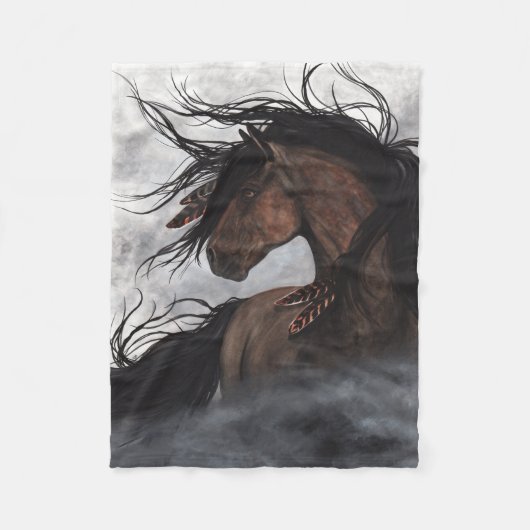 Meerhuispaard door Bihrle Blanket Fleece Deken (Voorkant)