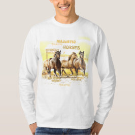 Meerhuispaarden met lange hoes T-shirt
