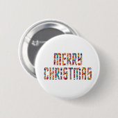 MEERJAREN Kerstmis en een NIEUW JAAR 2014 Ronde Button 5,7 Cm (Voorkant /achterkant)