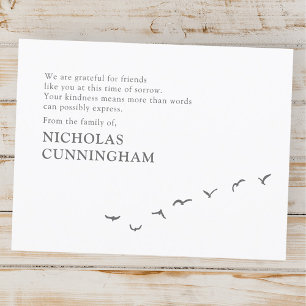Meerjarig en eenvoudig vogelbestand bedankkaart