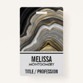 Meerjarig monogram goud en grijze geode minerale g badge (Achterkant)