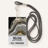 Meerjarig monogram goud en grijze geode minerale g badge (Achterkant met draagriem)