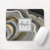 Meerjarig monogram goud en grijze geode minerale g muismat (Met muis)