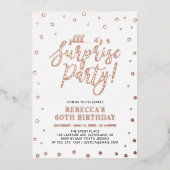 Meerjarig Roos Gold Confetti Verrassingsfeest Folie Uitnodiging (Voorkant)