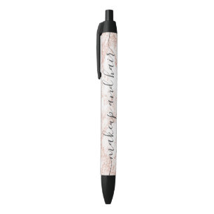 Meerjarig roos goud glitter marmer ombre make-up zwarte inkt pen