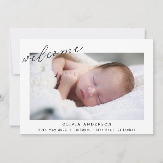 Meerjarige aankondiging geboorte foto's met miniem (Voorkant)