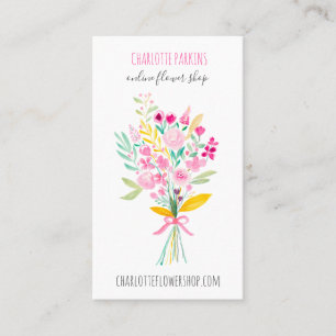 Meerjarige bloemen waterverf bloesem visitekaartje