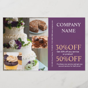 Meerjarige dessertcake bakkerij flyer