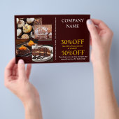 Meerjarige dessertcake bakkerij flyer (Hand)