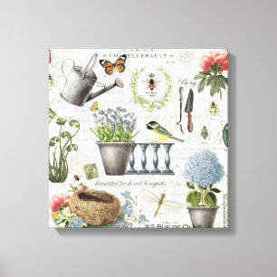 Meerjarige tuinbouwbloemtuin canvas afdruk