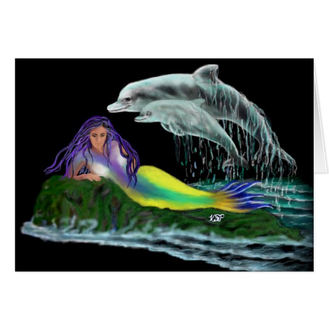 Meerjungfrau mit Delfinen (Voorkant Horizontaal)