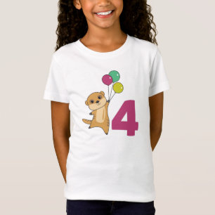 Meerkat 4e anniversaire Ballons enfants T-shirt