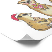 Meerkat aangepaste Kerst dier kinderkamer poster (Hoek)