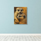 Meerkat Affection Canvas Afdruk (Insitu (Houten vloer))
