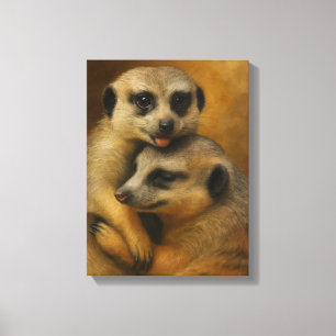 Meerkat Affection Canvas Afdruk