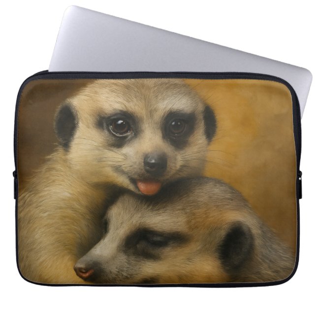 Meerkat Affection Laptop Sleeve (Voorkant)