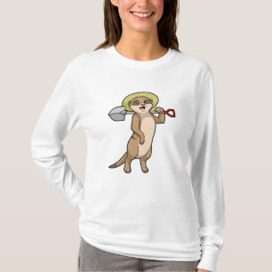 Meerkat als boer met schoen t-shirt
