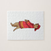 Meerkat als brandweerman met Helmet Legpuzzel (Horizontaal)