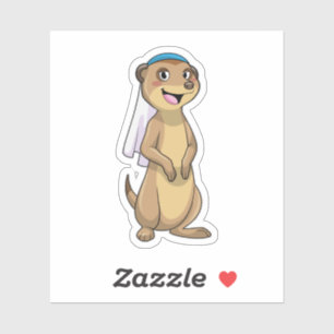 Meerkat als Bride met Veil Sticker