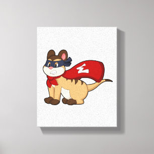 Meerkat als Hero met Masker Canvas Afdruk
