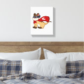 Meerkat als Hero met Masker Canvas Afdruk (Insitu (Slaapkamer))