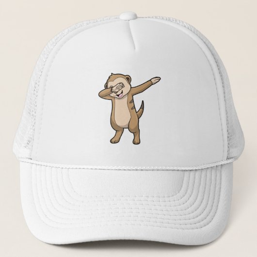 Meerkat als Hip Hop Dance Dab Trucker Pet (Voorkant)