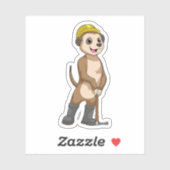 Meerkat als Miner met Pickaxe Sticker (Vel)