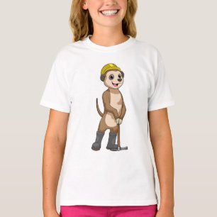 Meerkat als Miner met Pickaxe T-shirt