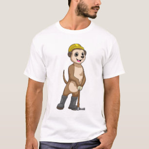 Meerkat als Miner met Pickaxe T-shirt