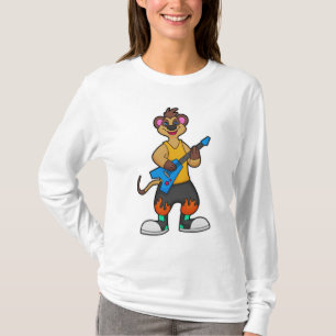 Meerkat als muzikant met gitaar t-shirt