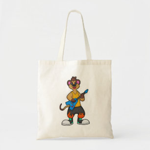 Meerkat als muzikant met gitaar tote bag