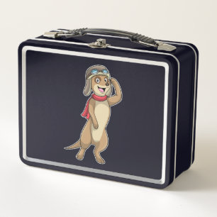 Meerkat als piloot met pet van piloot