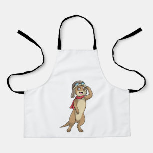 Meerkat als piloot met pet van piloot schort