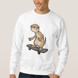 Meerkat als Skater met Skateboard Trui
