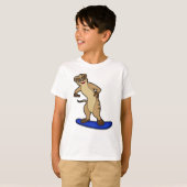 Meerkat als Snowboarder met Snowboard T-shirt (Voorkant volledig)