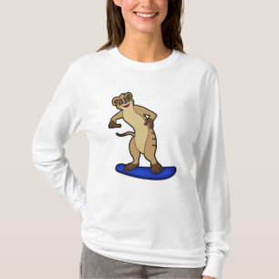 Meerkat als Snowboarder met Snowboard T-shirt