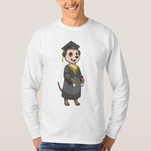 Meerkat als student met diploma t-shirt (Voorkant)