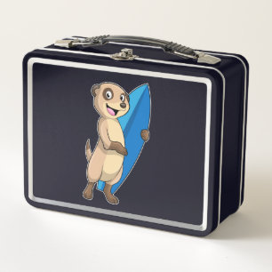 Meerkat als surfer met surfboard